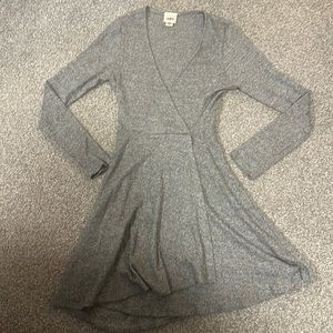 Crazy Soft faux wrap gray sweat dress from Daytrip-Size Small